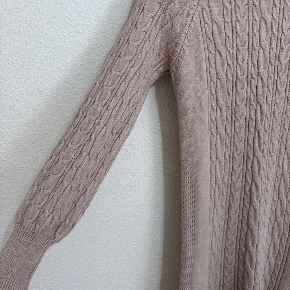 Cable Knit Sweater Dress Women Blush Pink Size S Cottagecore Cozy Chic Soft Girl - Picture 5 of 10